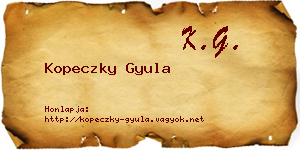 Kopeczky Gyula névjegykártya