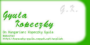 gyula kopeczky business card
